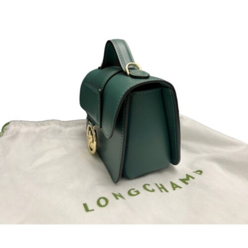 Longchamp Small Box Trot Crossbody Green Boxtrot Leather Handbag New $595 - Picture 12 of 14